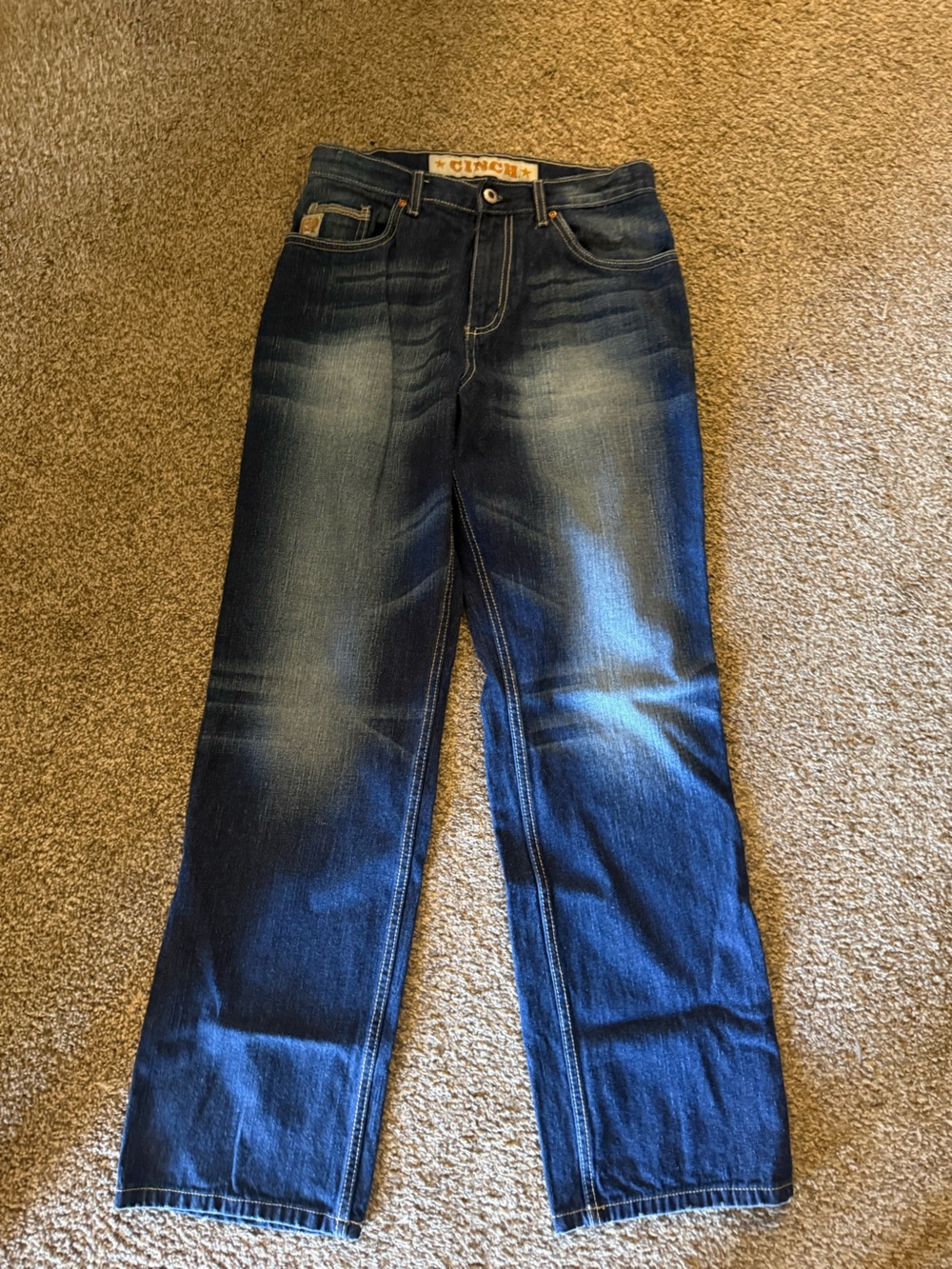 Cinch kids size 16 R boot cut Dark Blue Jeans with Fading